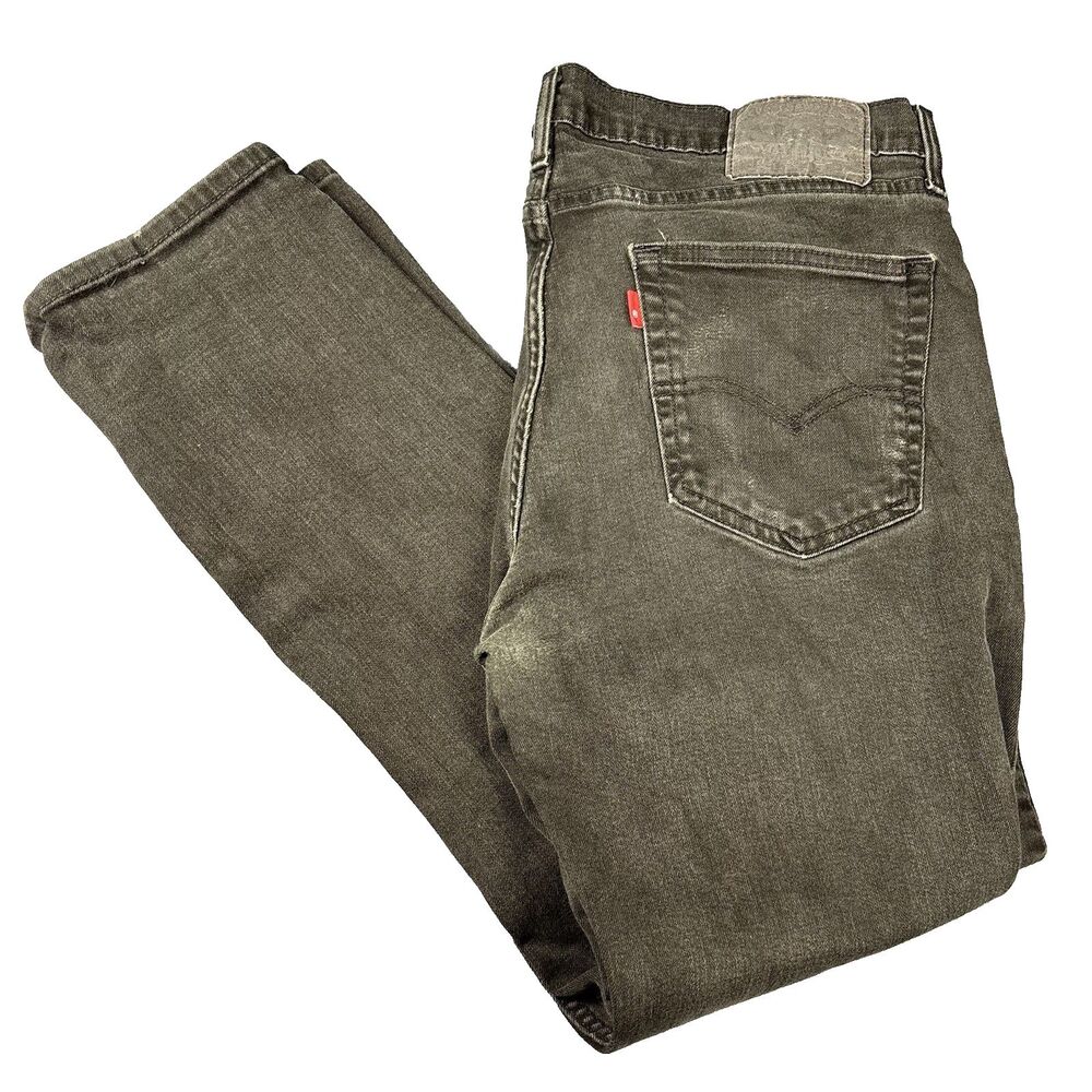 Levi's 511 WaterLess Jeans Mens 36x30 Faded Black Gray Stretch Slim Straight Leg